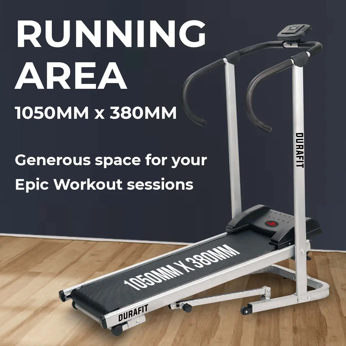 Durafit Manual Treadmill Hmt01 with larger running area