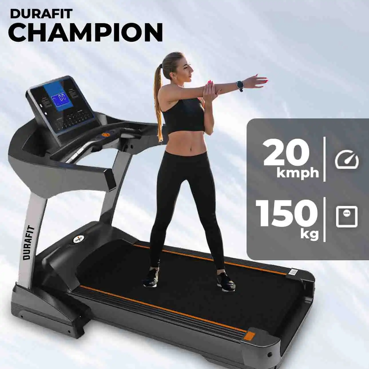 Durafit Champion Treadmill 150kg Max User Weight