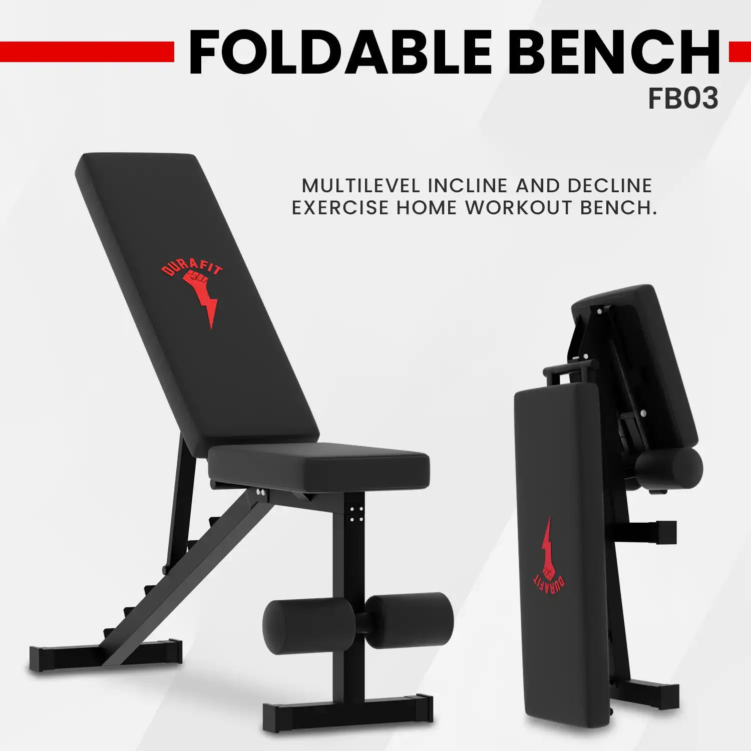 Durafit Foldable Bench FB01 with Multiple Incline