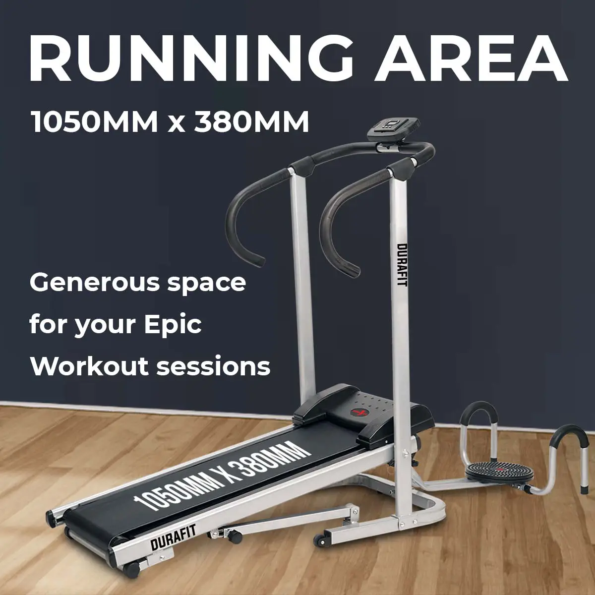Durafit Manual Treadmill Hmtt1 with larger running area