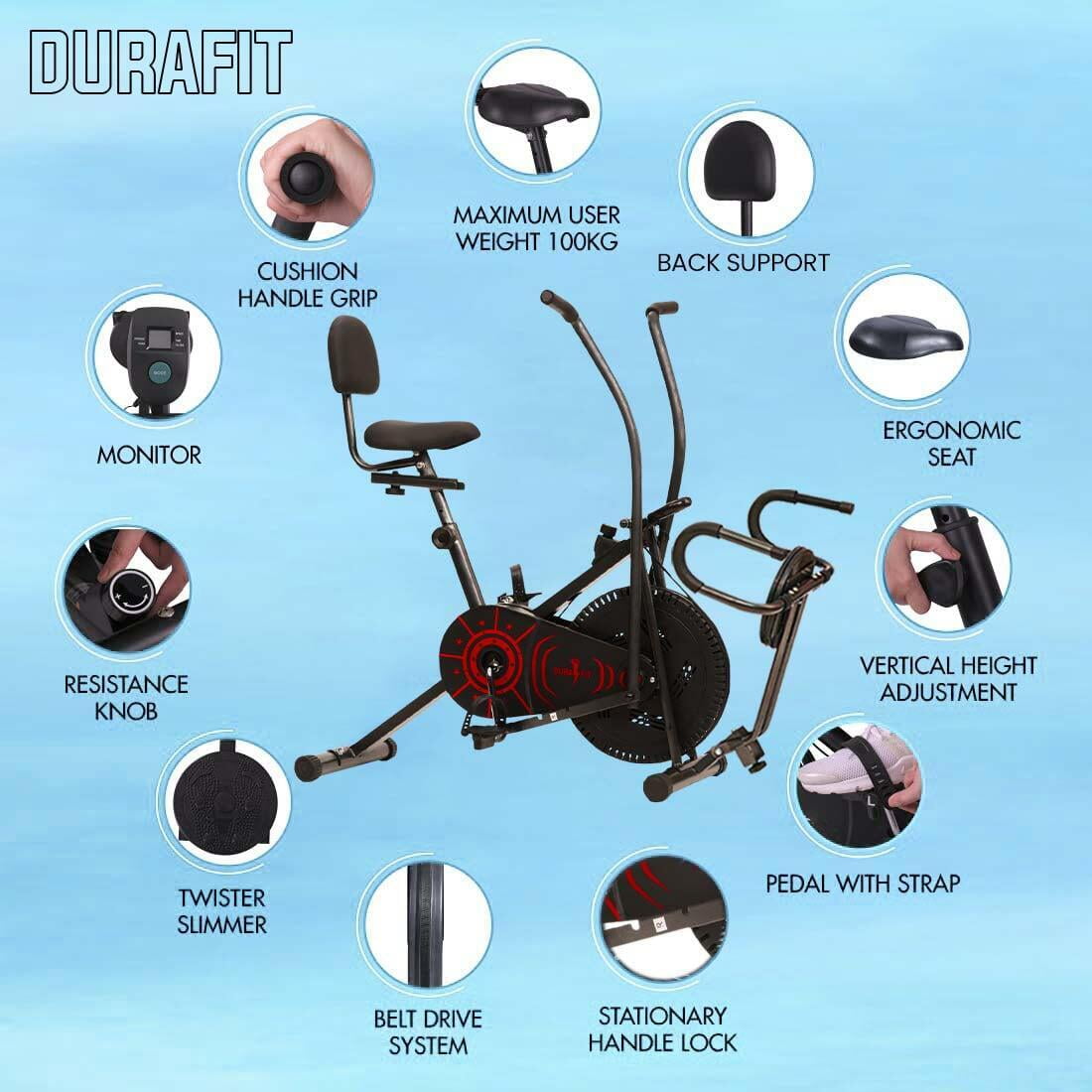 Durafit Air bike ABRT2 with Multiple Features
