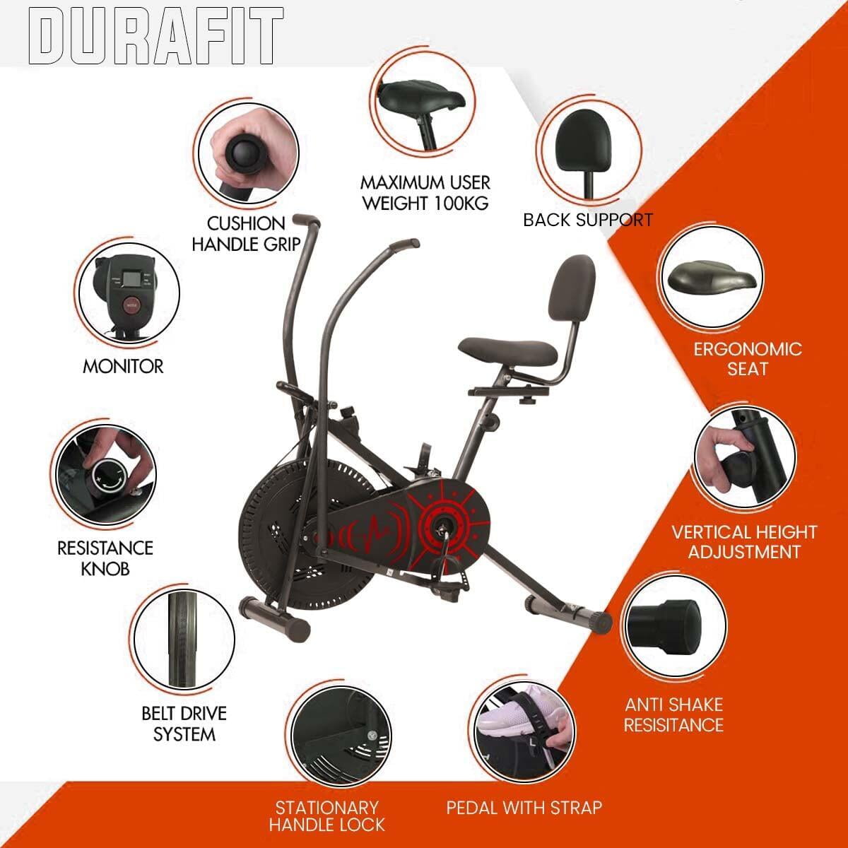 Durafit Air Bike Abr02 with multiple adjustment functions