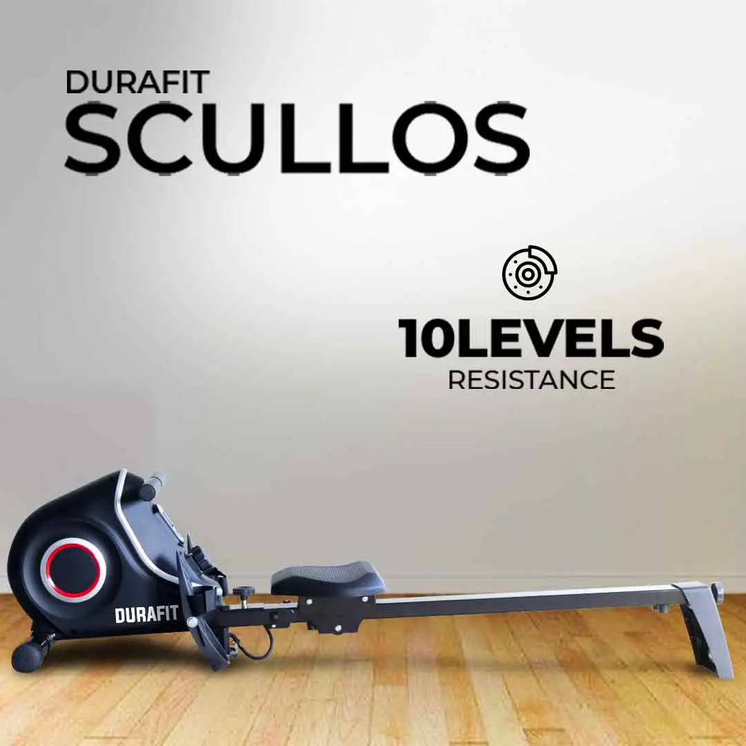 Durafit Scullos Rowing Machine with 10 Levels of Resistance