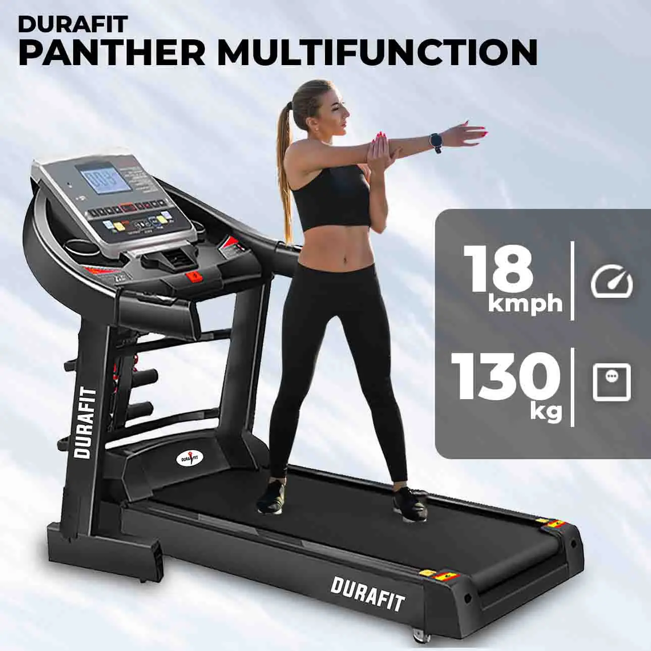 Durafit Panther Multifunction Treadmill with 130kg Max User weight