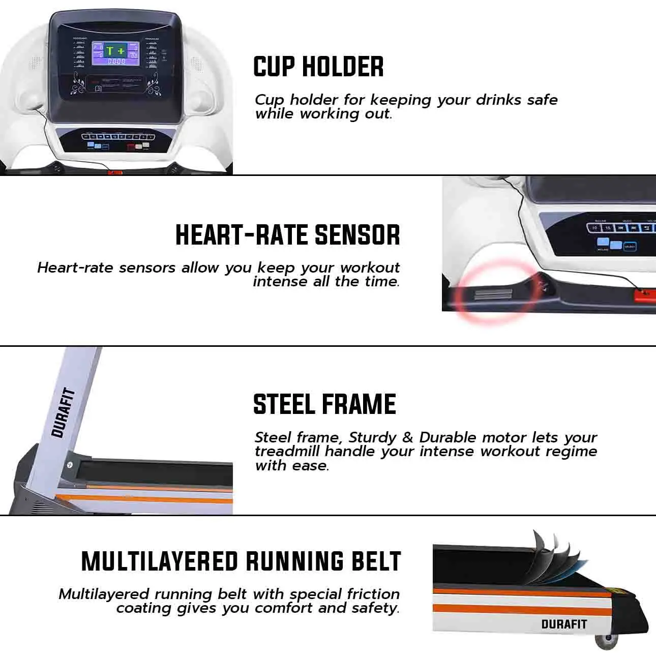 Durafit Ranger Treadmill with HeartRate Sensor
