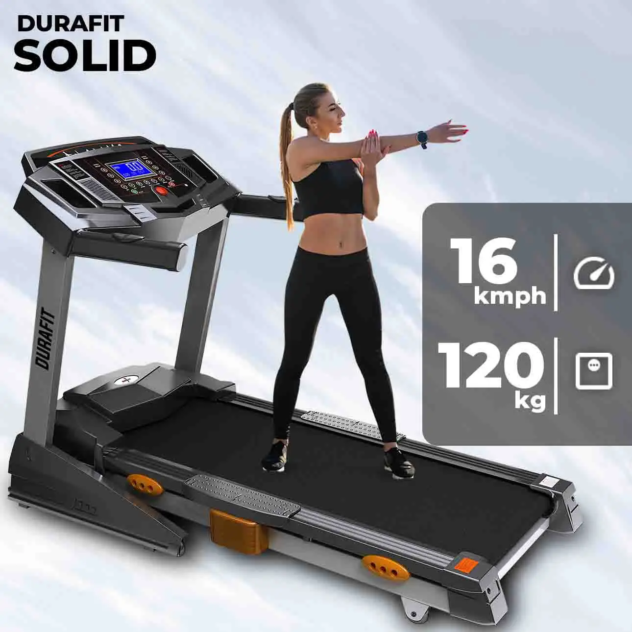 Durafit Solid Treadmill with Max Speed of 120kg
