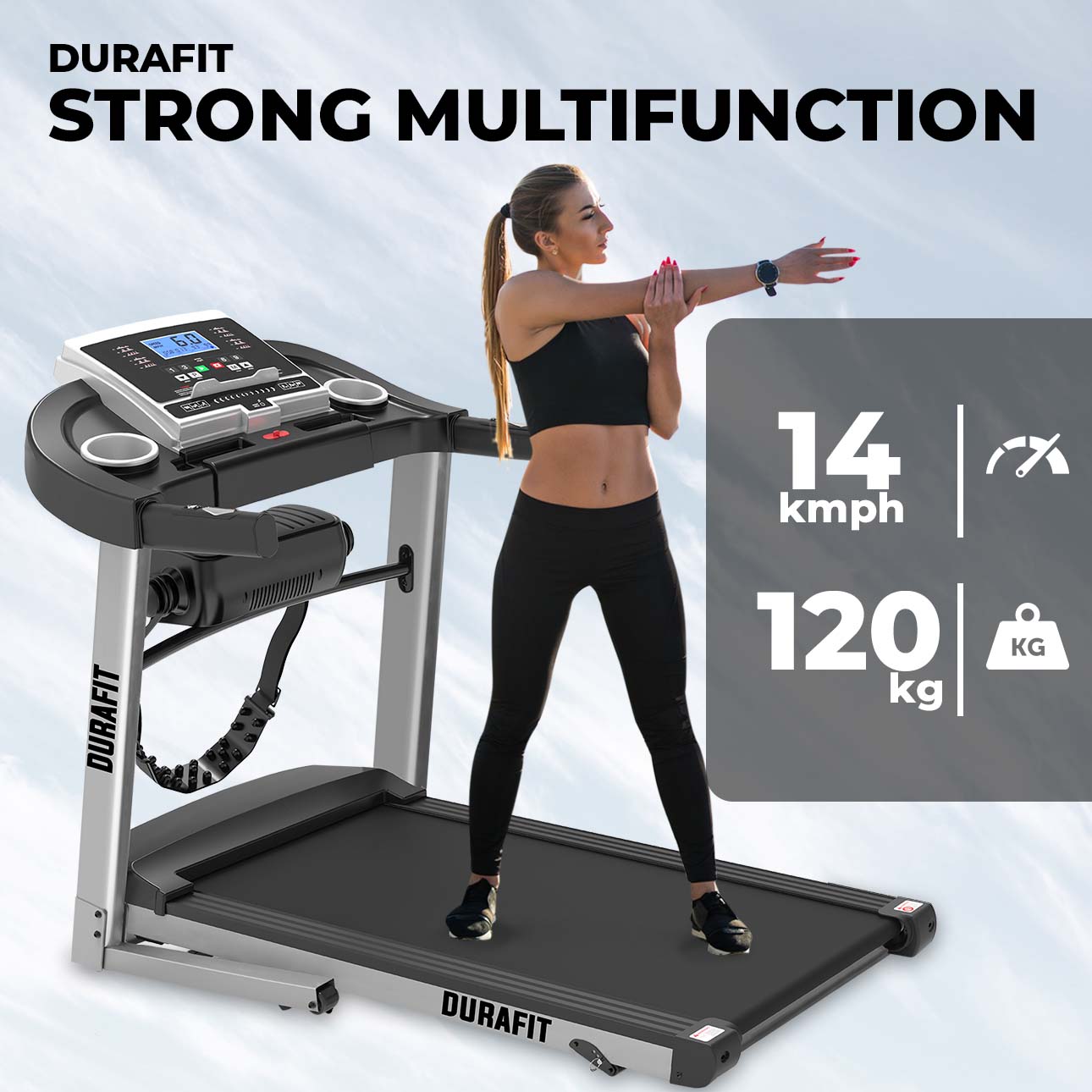 Durafit Strong Multifunction Treadmill with 14kmph 