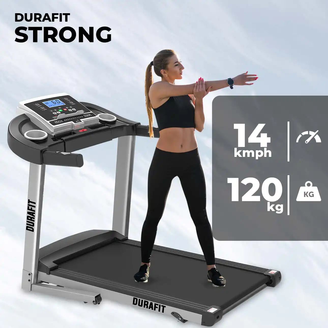 Durafit Strong treadmill with max 14kmph 