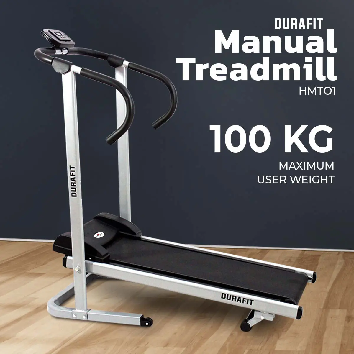 Durafit Manual Treadmill Hmt01 with maximum user weight of 100kg