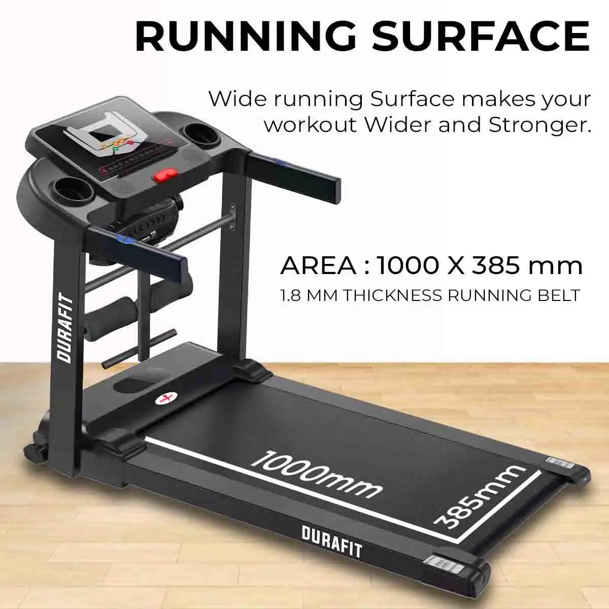 Durafit Spark Multifunction Treadmill with Wide Running Area