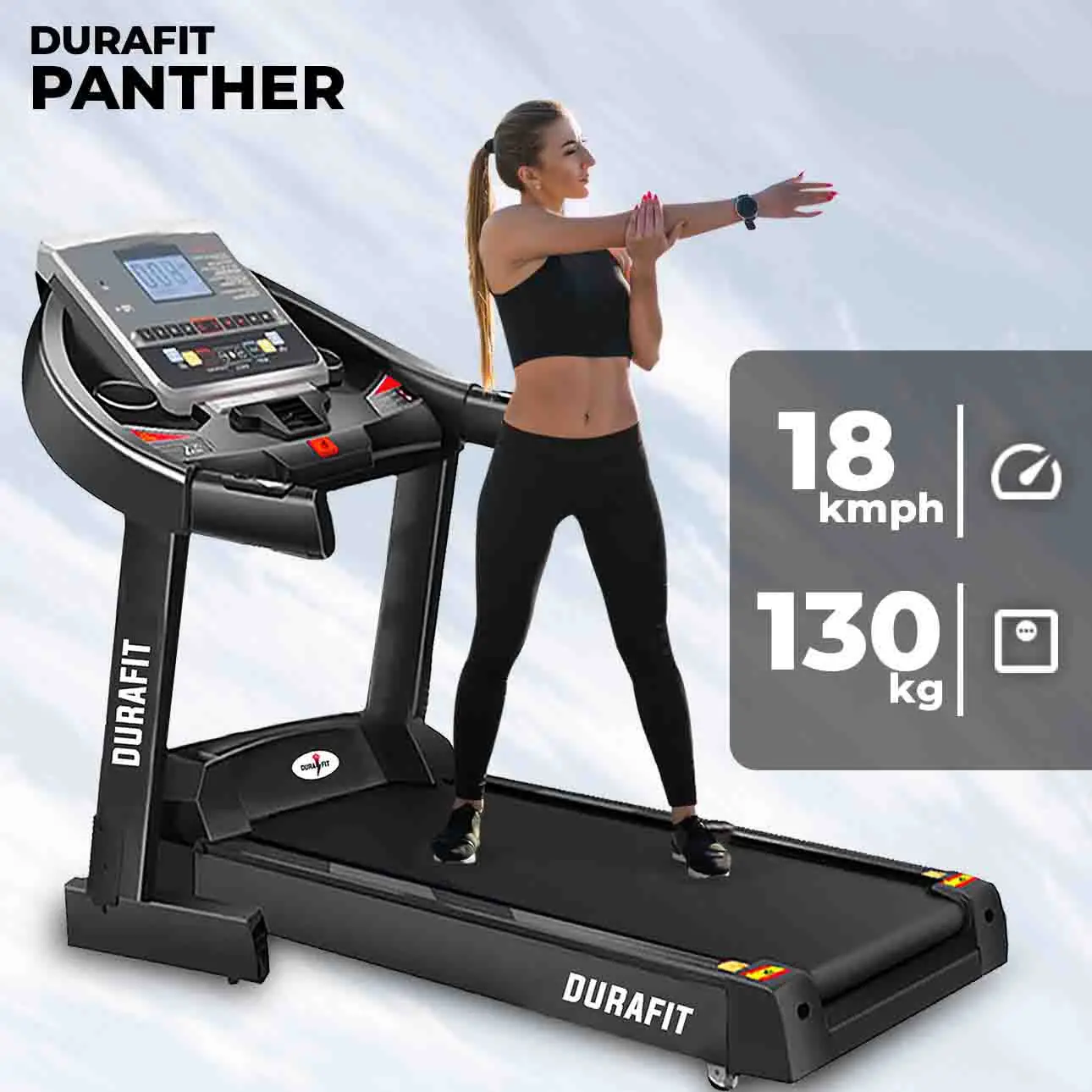 Durafit Panther Treadmill with Max User Weight of 130kg