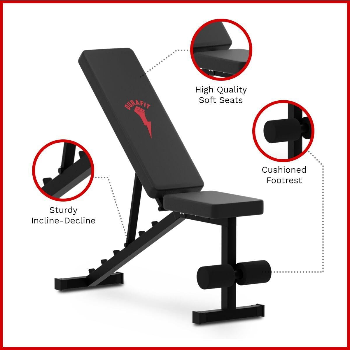 Durafit Foldable Bench FB01 with smooth and comfortable
